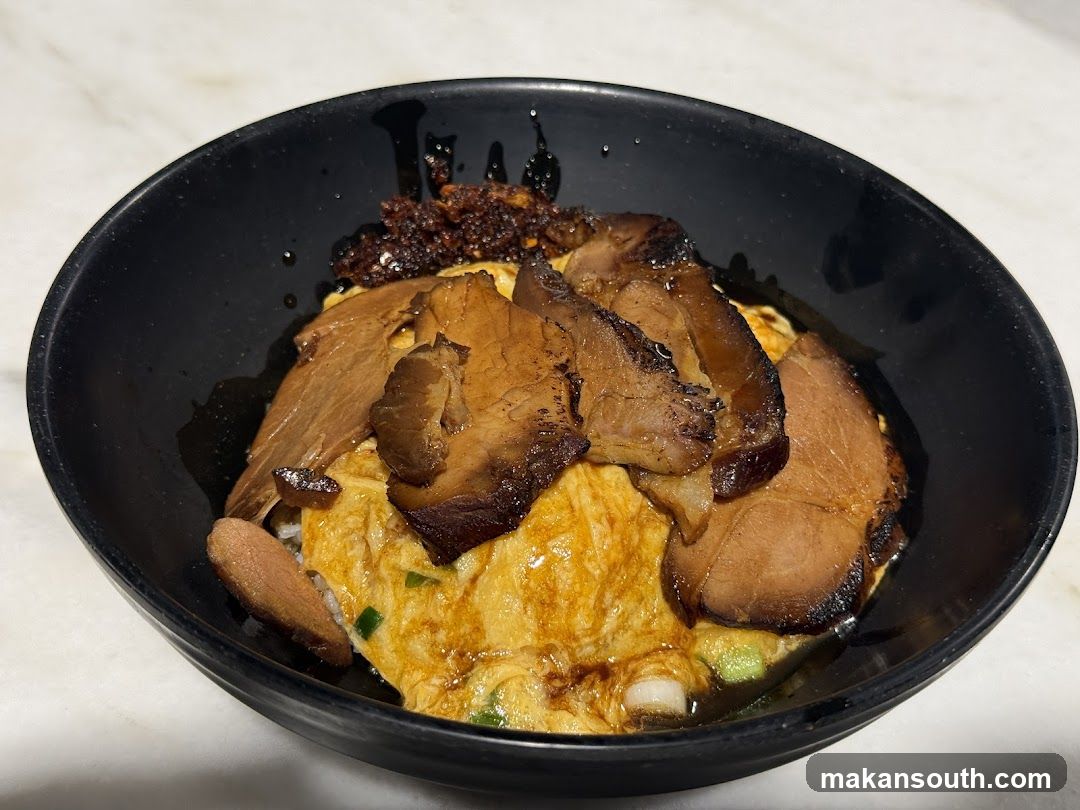 Rice bowl with meat and egg