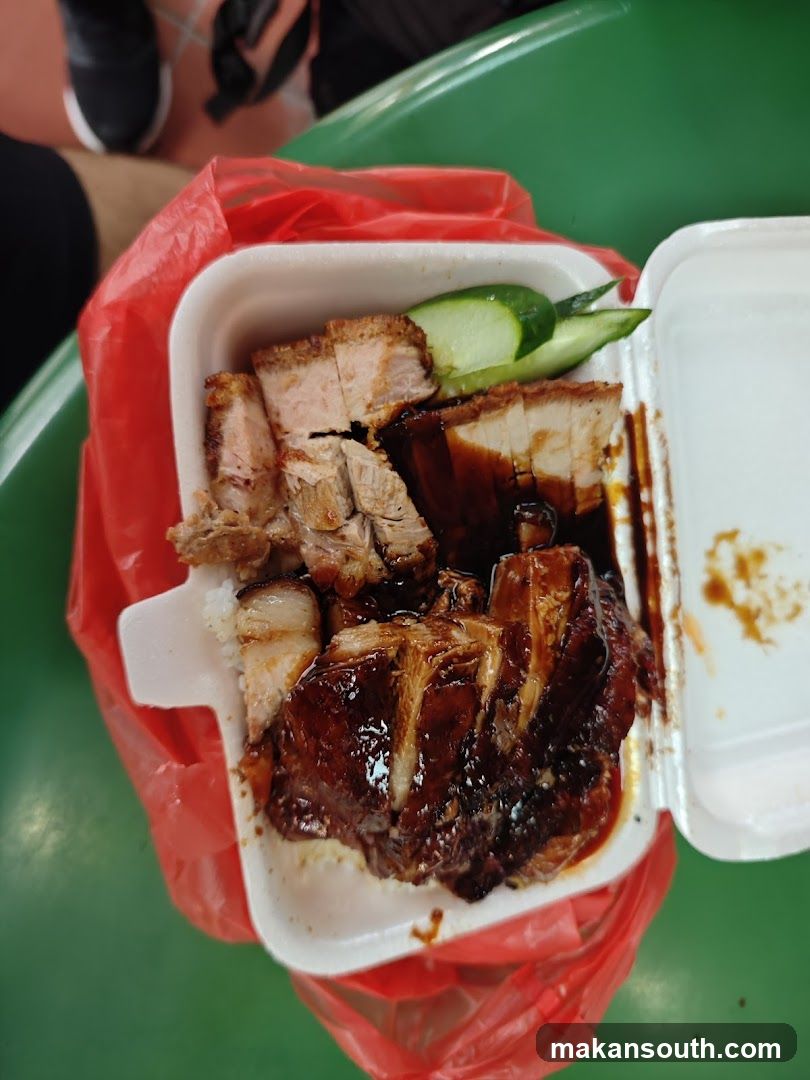 Takeout Meal with Roasted Pork and Rice