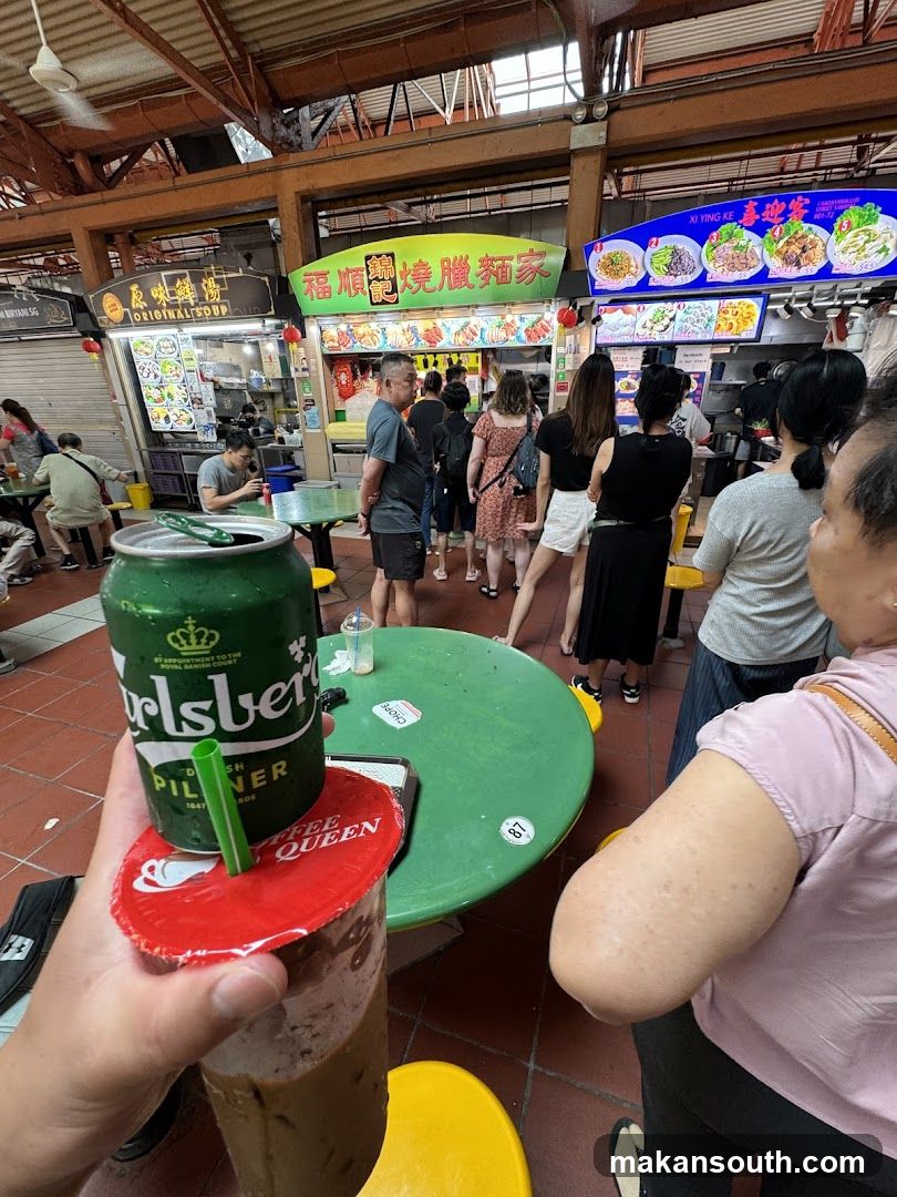 Food Court Scene with Drinks