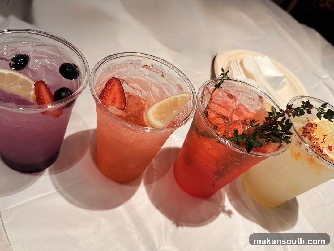 Colorful Iced Drinks on a Table