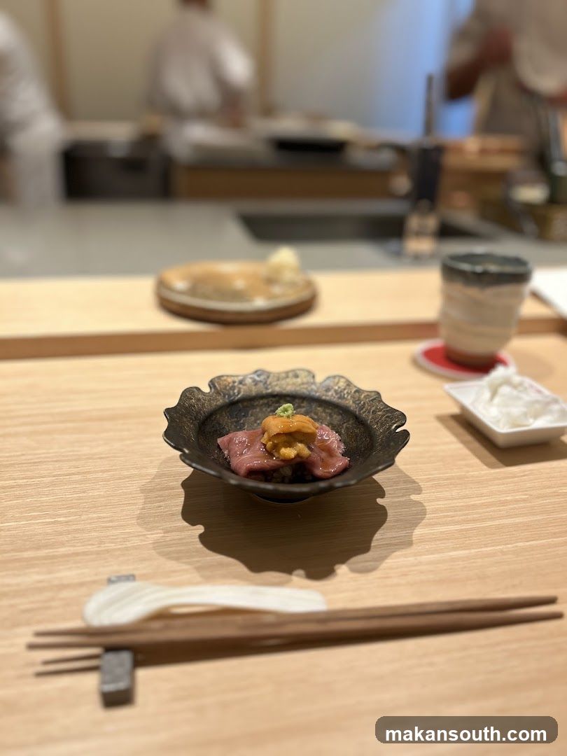 Sushi Bowl on Wooden Counter