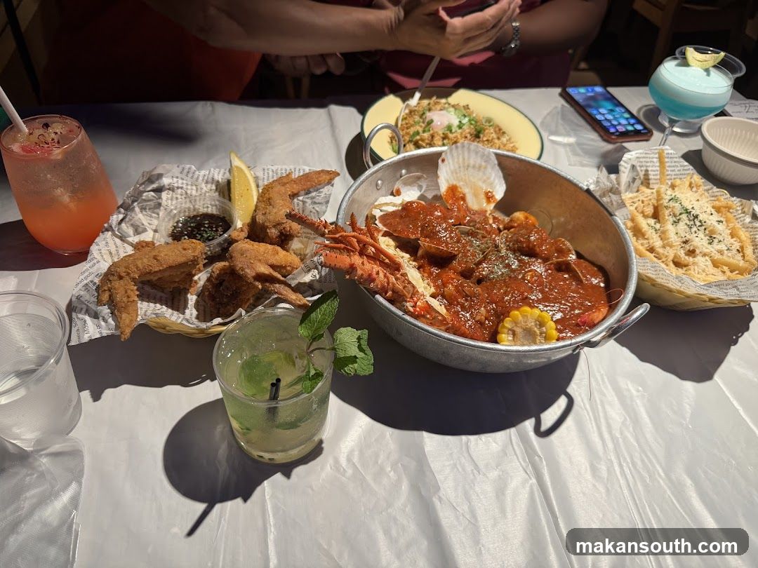 Seafood Feast at a Restaurant