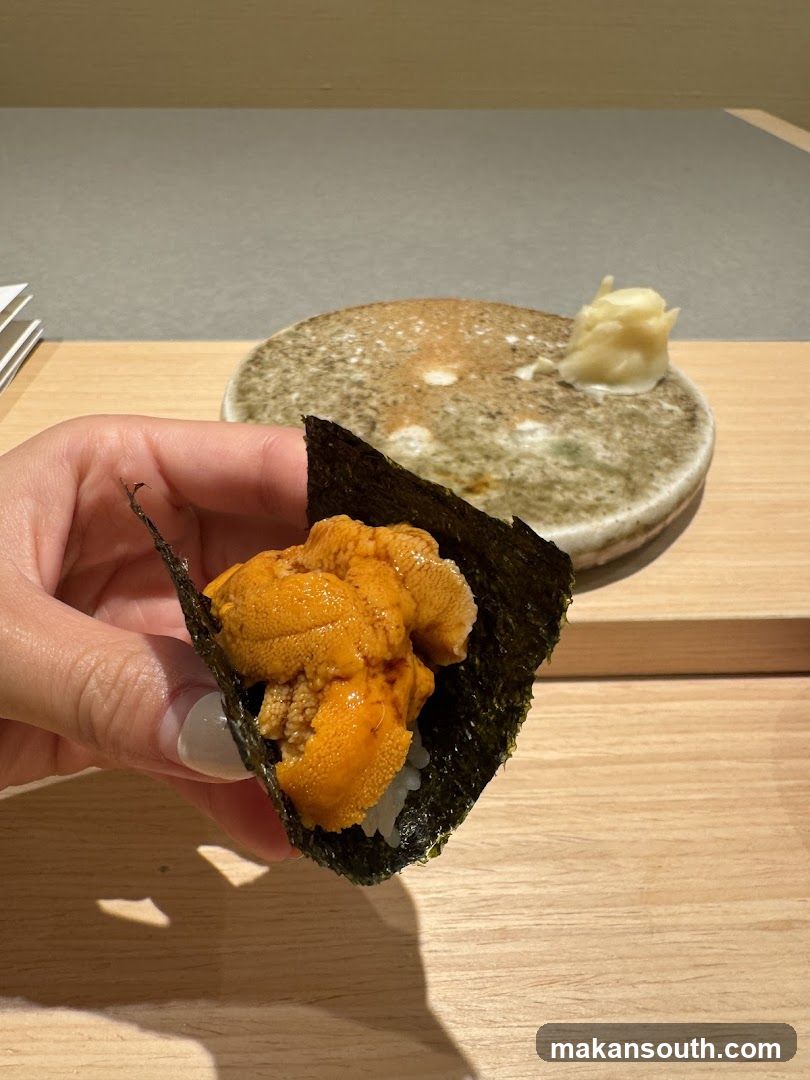 Unagi Sushi with Wasabi and Soy Sauce