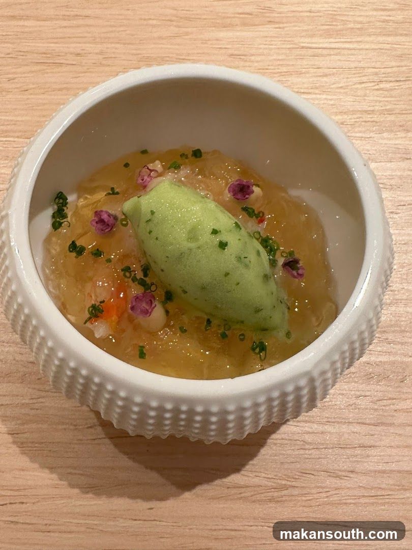 Dessert with Green Ice Cream