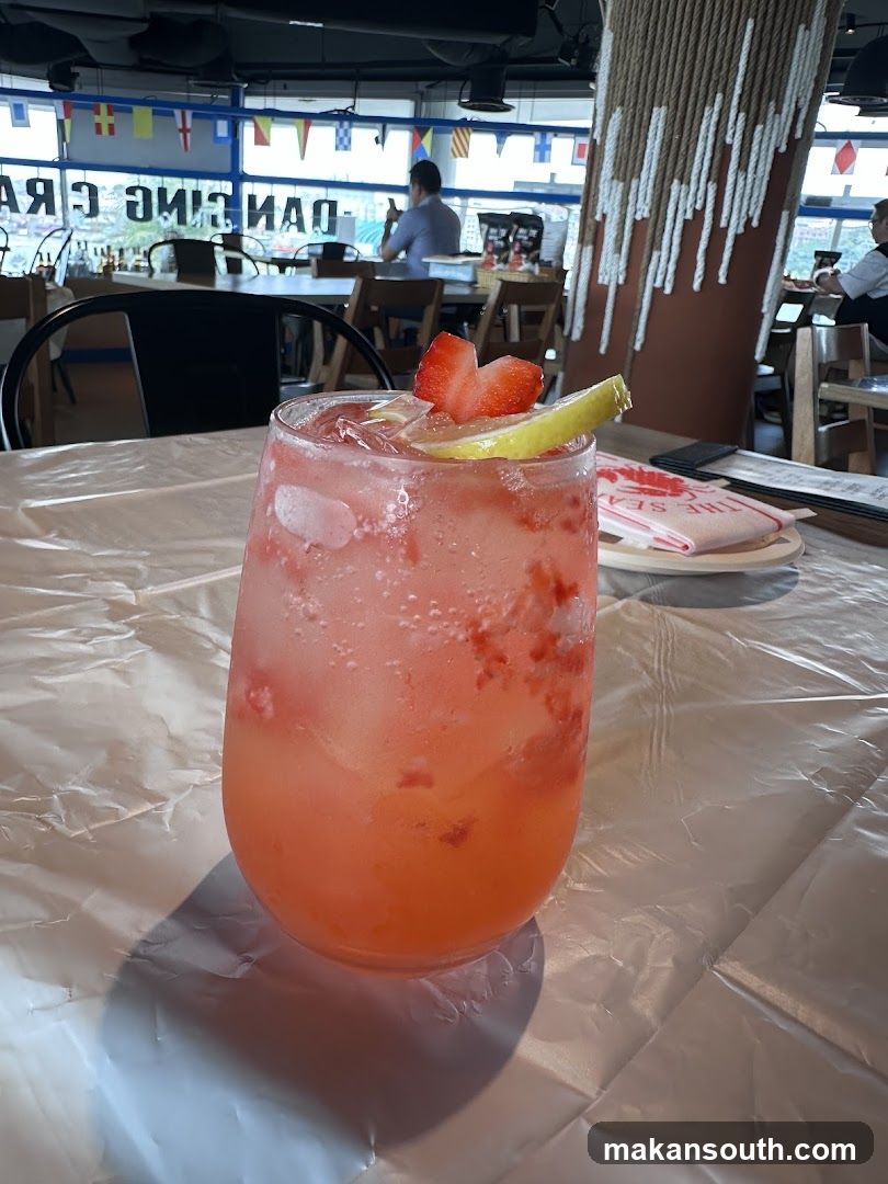 Pink Cocktail with Fruit Garnish