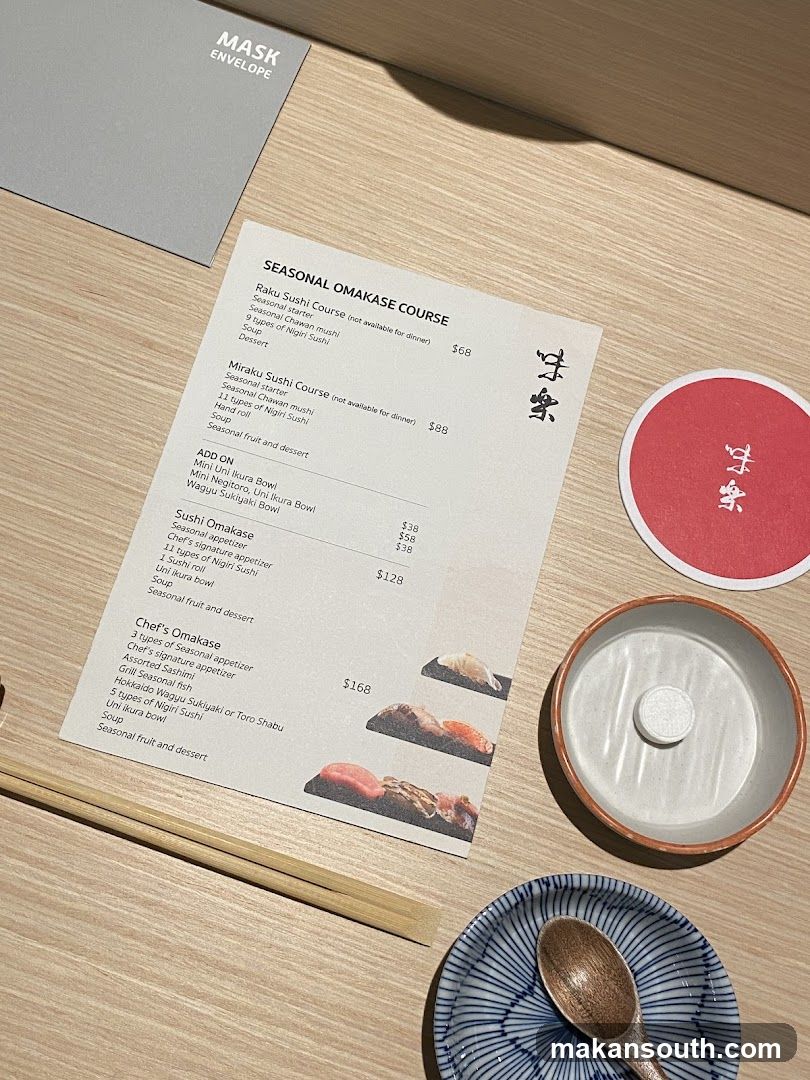 Sushi Omakase Menu Display