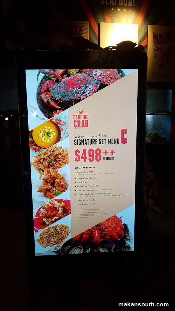 Dancing Crab Menu Display
