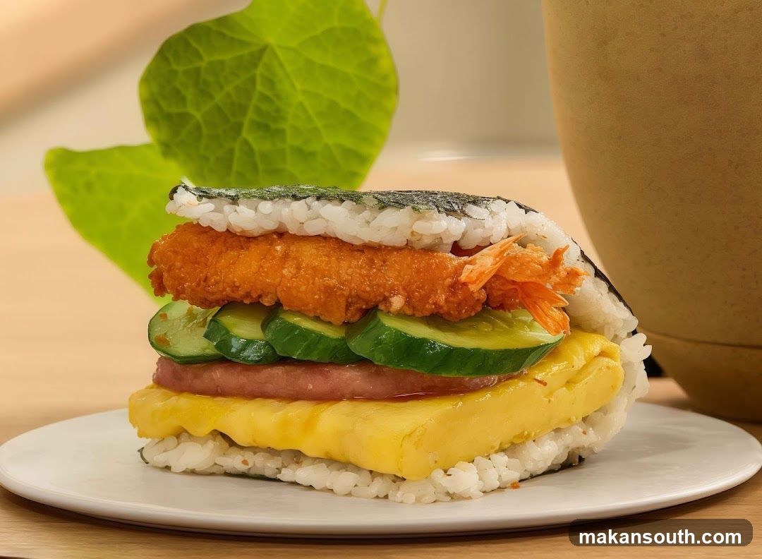Onigiri with Fried Shrimp and Tamagoyaki