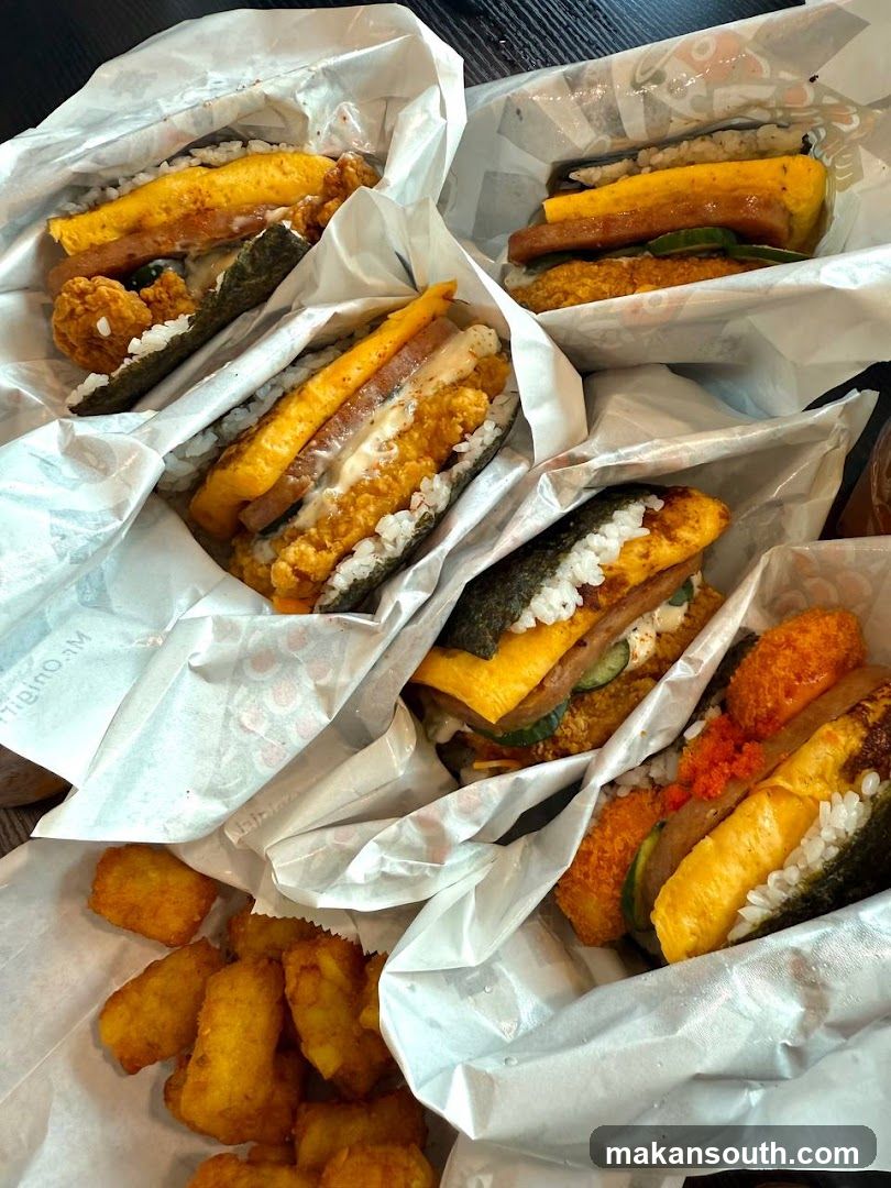 Food items in paper wrappers