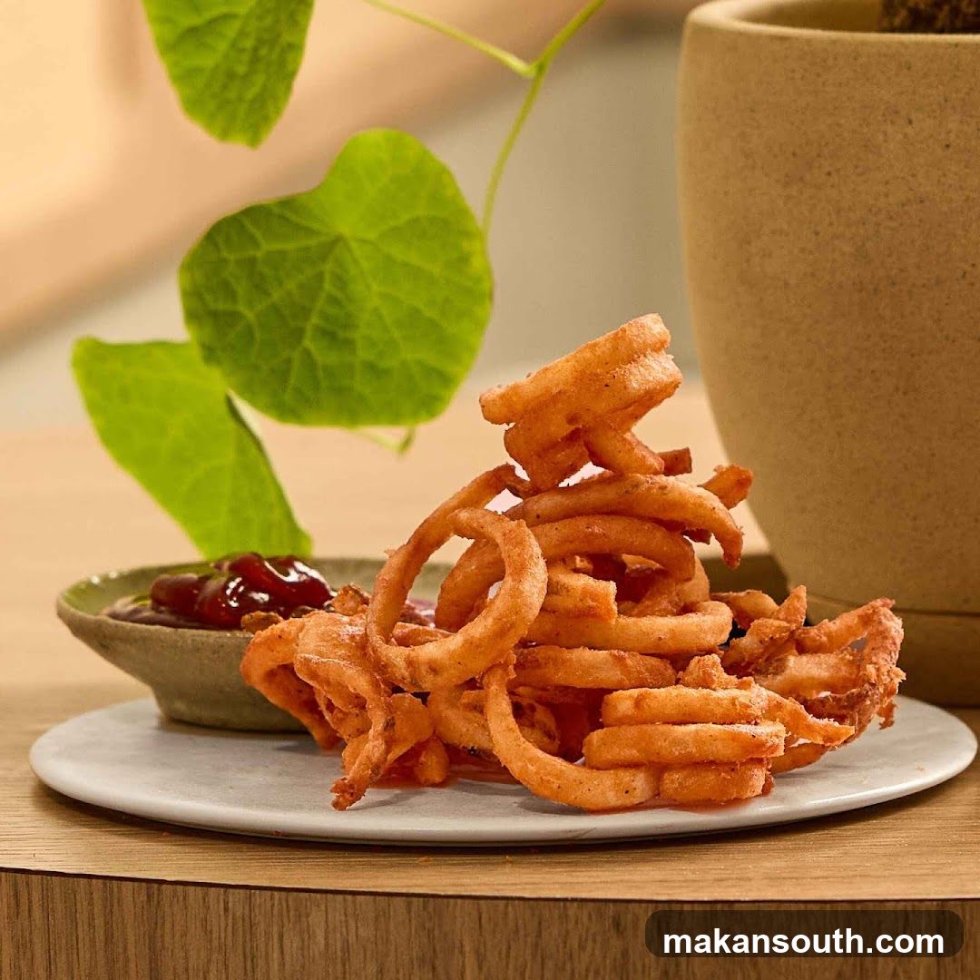 Spicy Twisted Fries with Ketchup