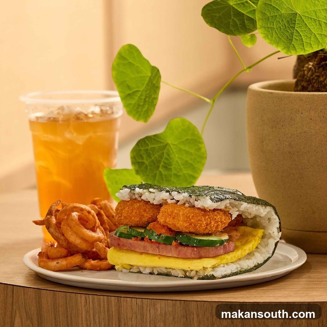 Rice Ball Sandwich with Fries and Drink