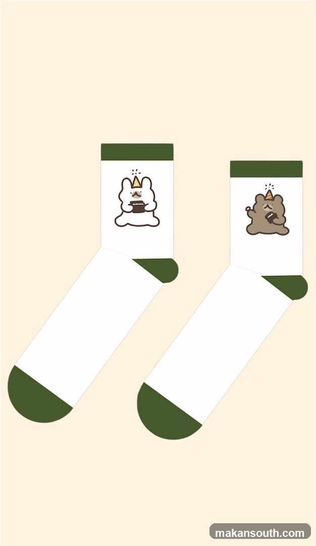 Cute Animal Socks Illustration
