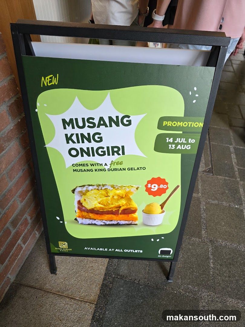 Musang King Onigiri Promotion Sign