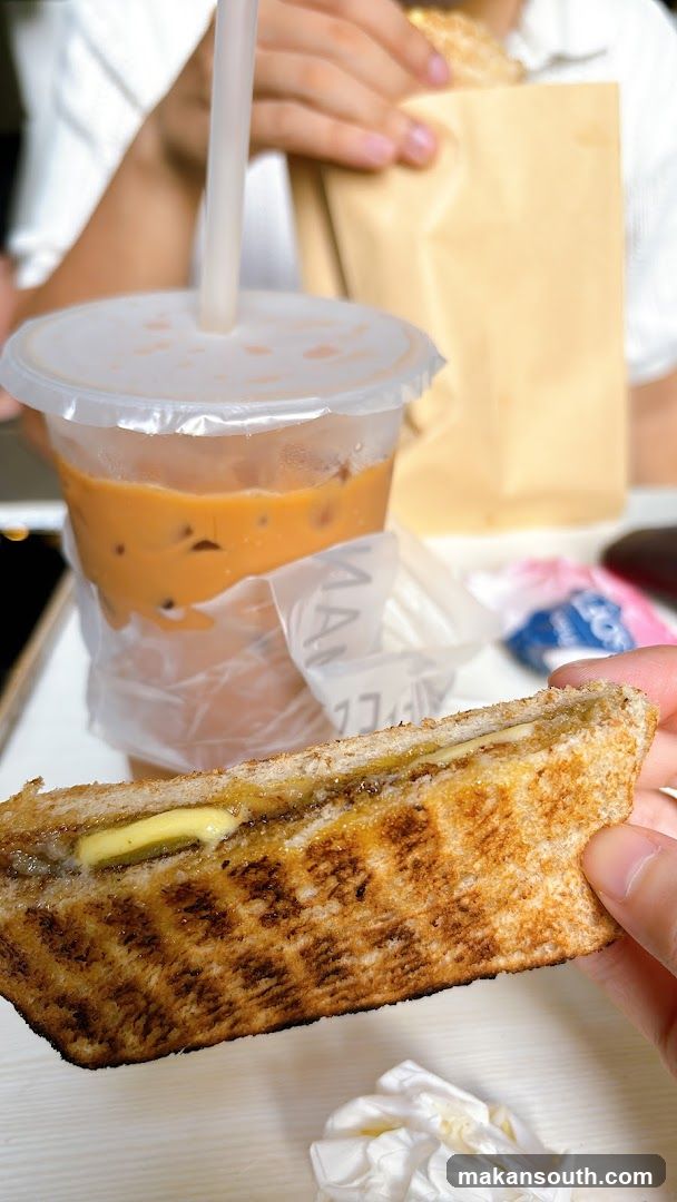 Grilled Sandwich and Iced Drink
