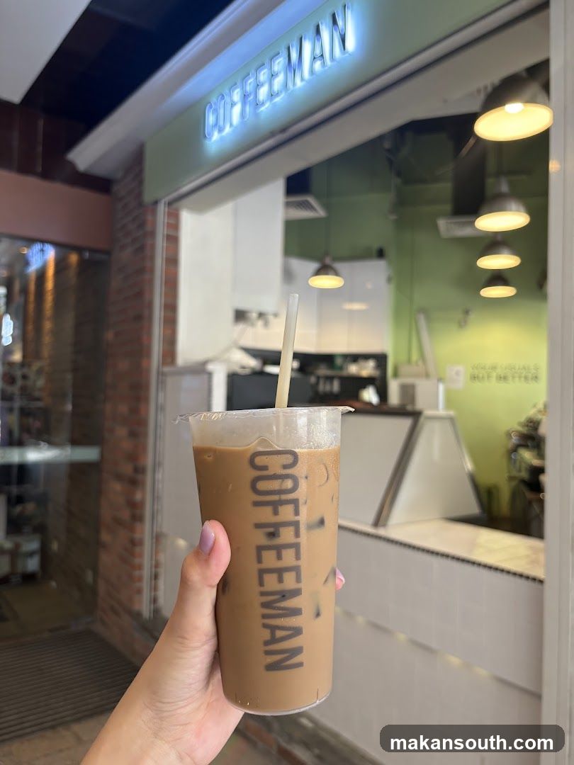 Coffee Shop Exterior with Iced Coffee Cup