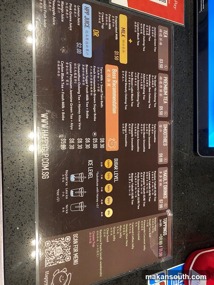 Happy Tea Menu Board