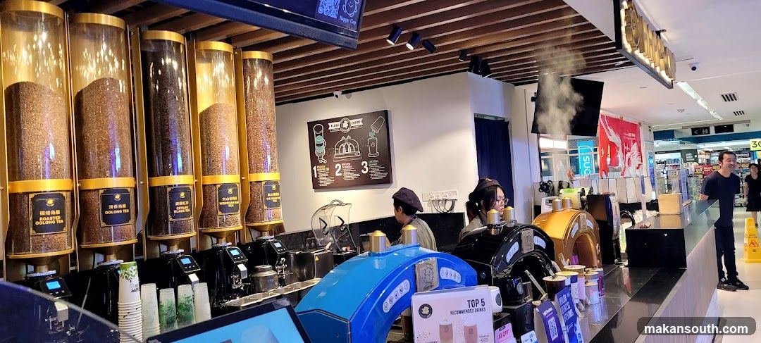 Coffee Shop Interior with Bean Silos