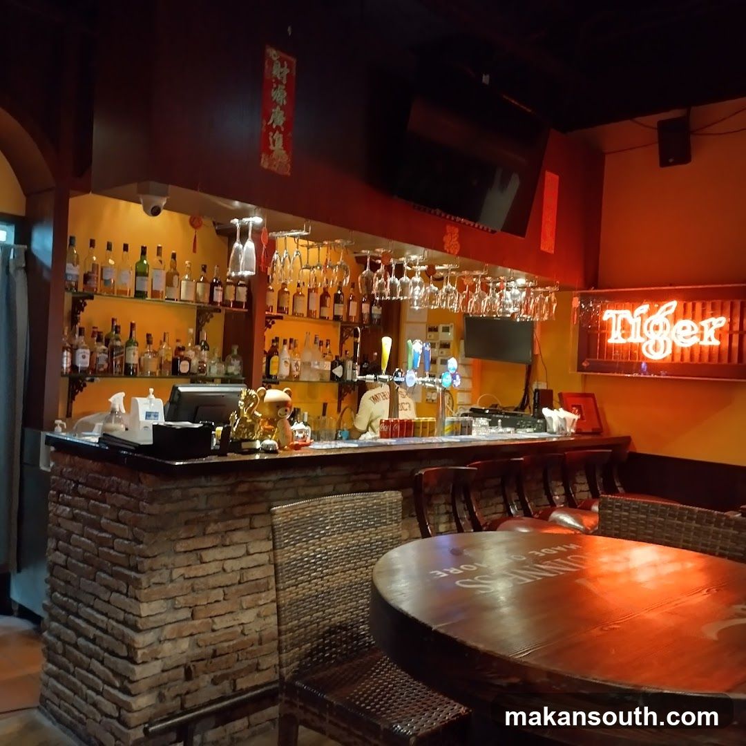 Bar Interior with Tiger Neon Sign