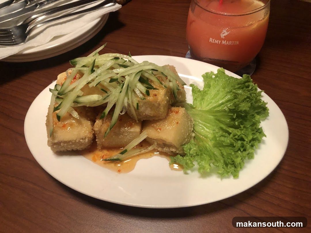 Fried Tofu with Cucumber Salad