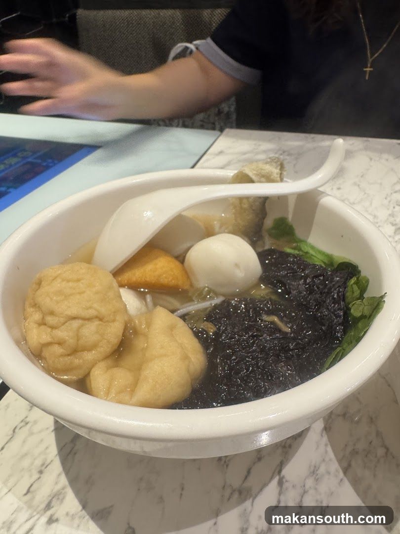 Bowl of Soup with Fish Balls and Vermicelli