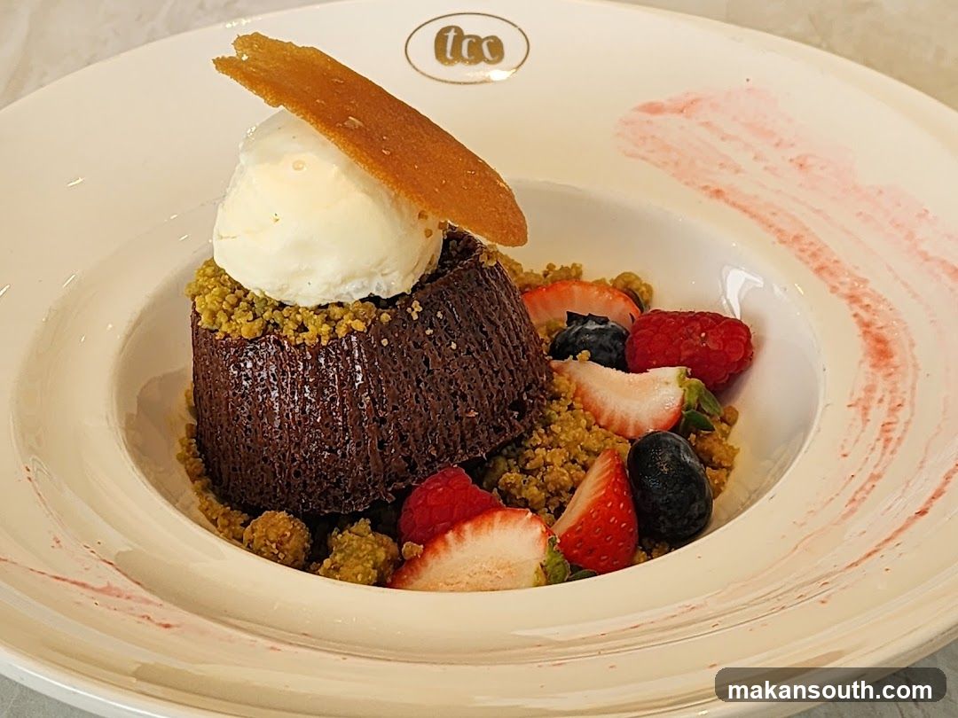 Chocolate Lava Cake with Berries and Ice Cream