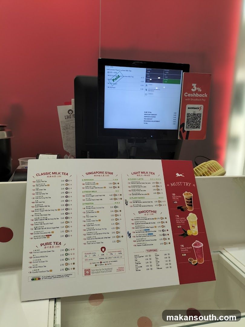 Ling Tea Menu Board