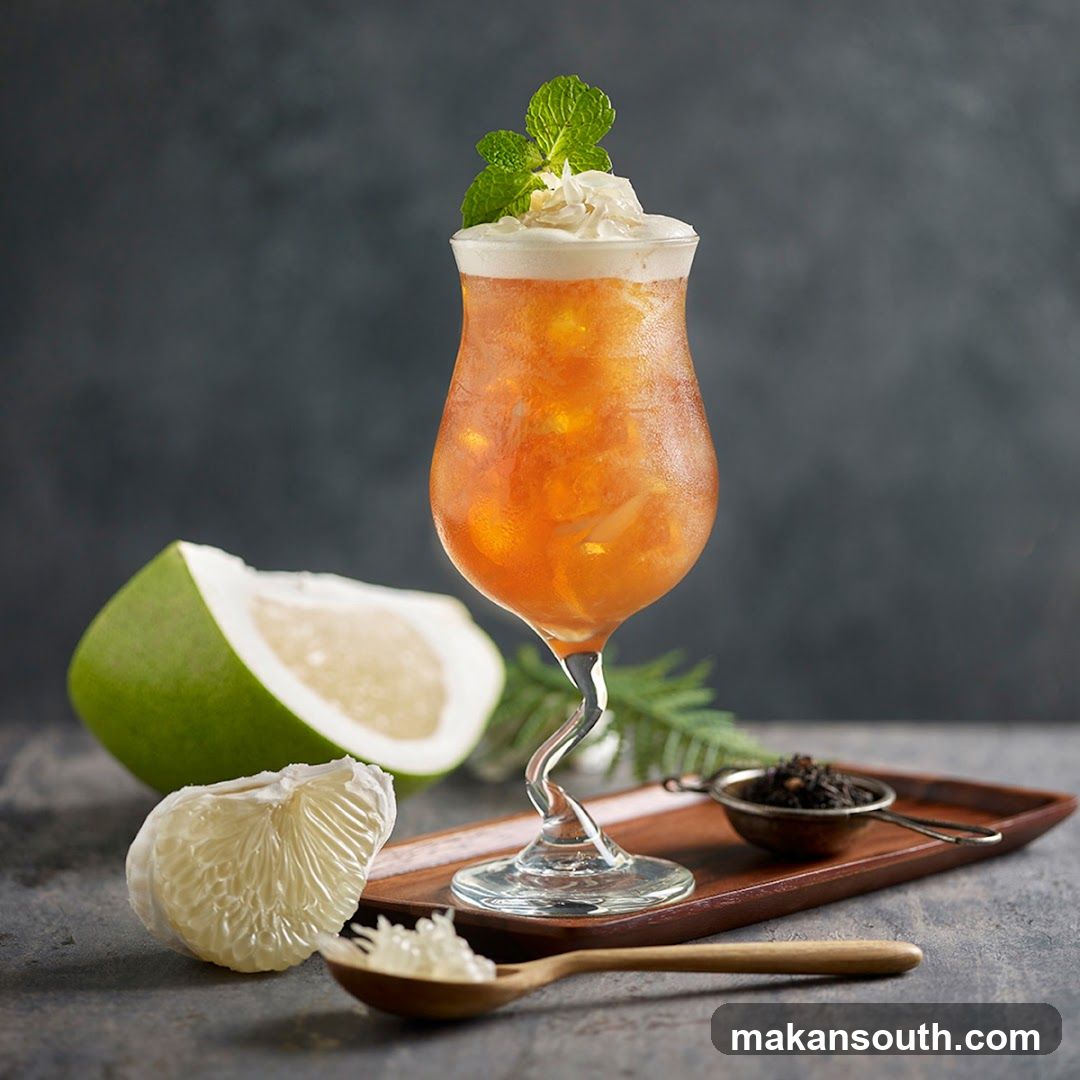 Citrus Tea Cocktail with Mint and Cream