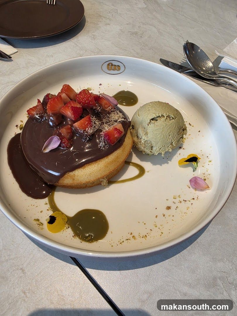 Dessert with Chocolate and Strawberries