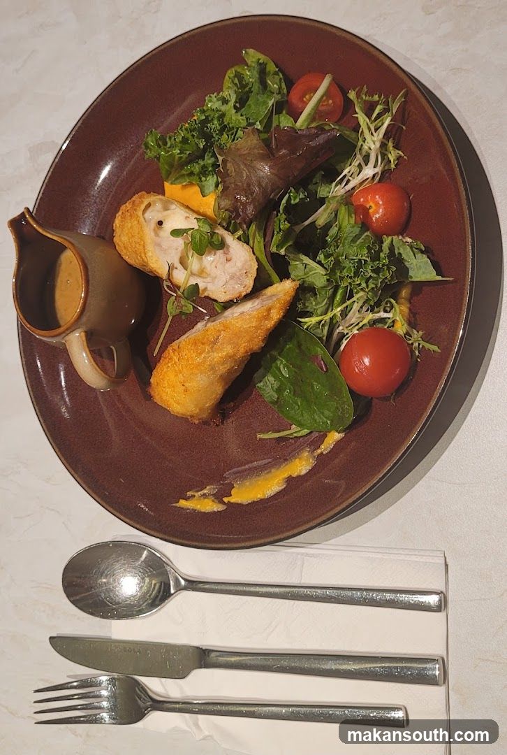 Salad and Croquette Dish