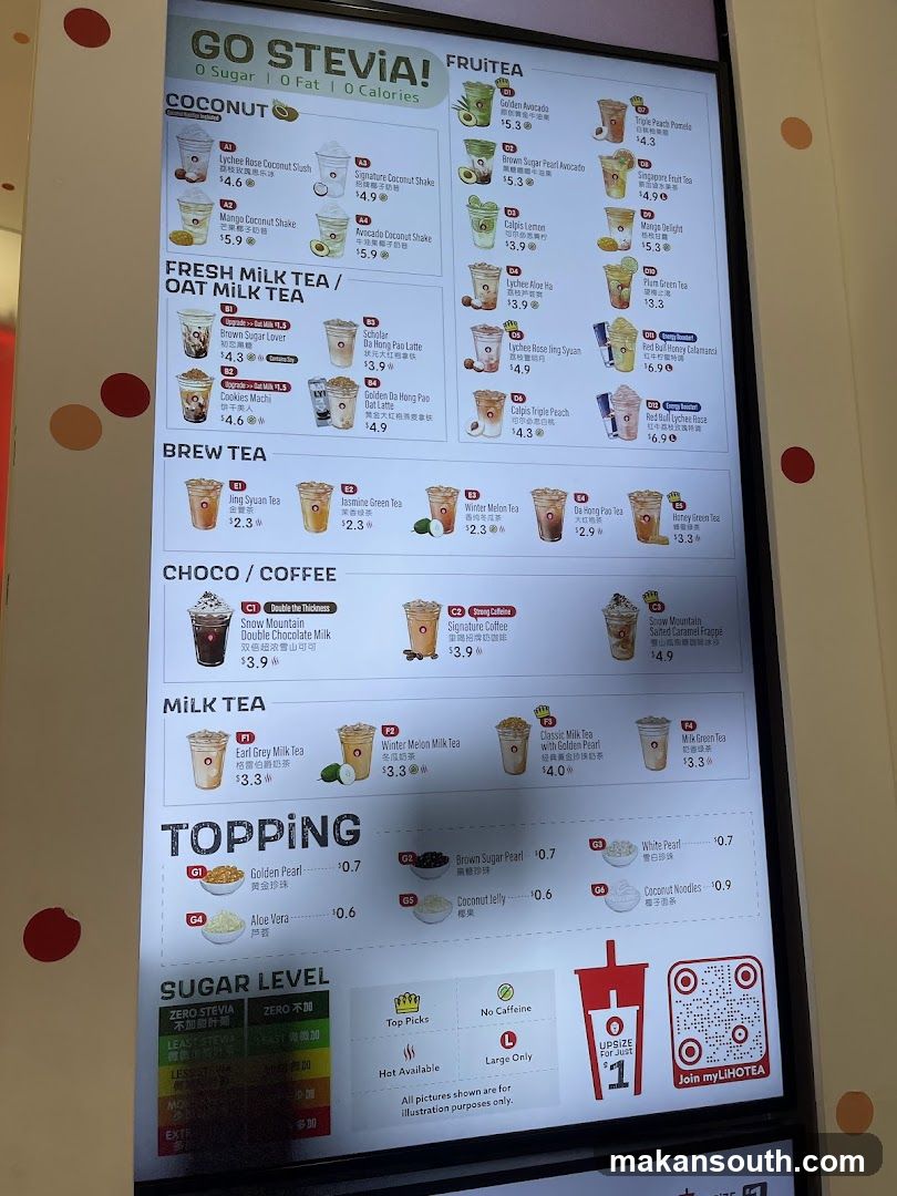 Lihotea Menu Board