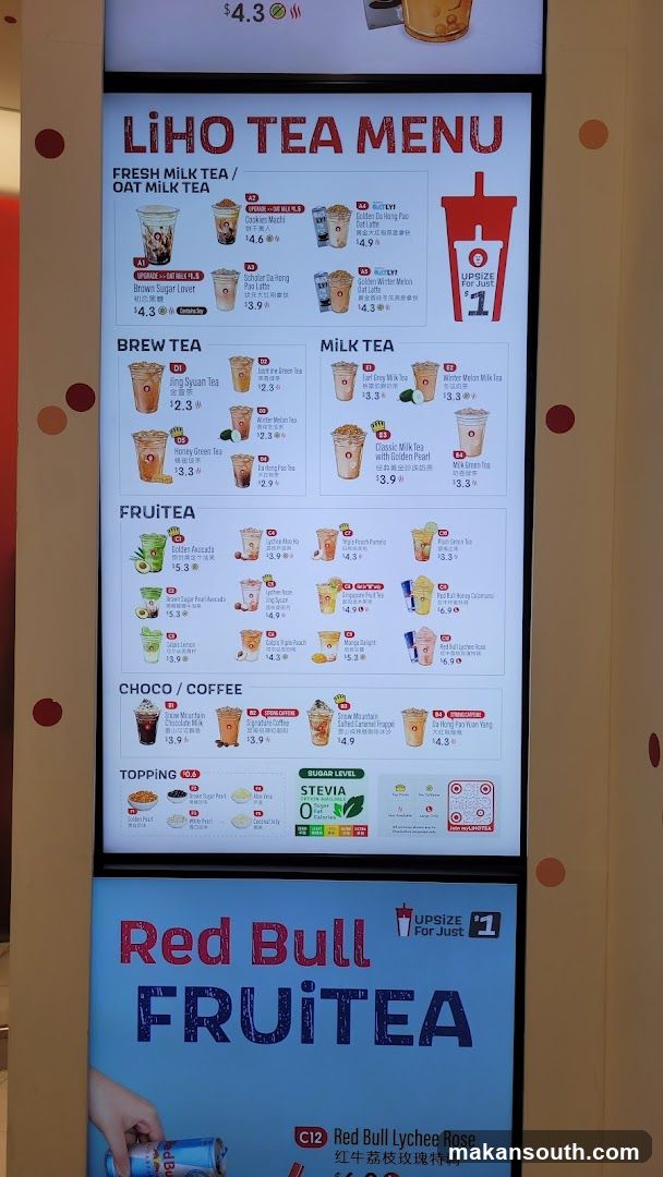 Liho Tea Menu Display