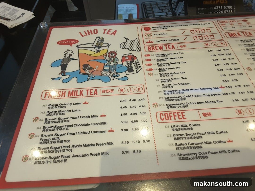 LIHO TEA Menu Board
