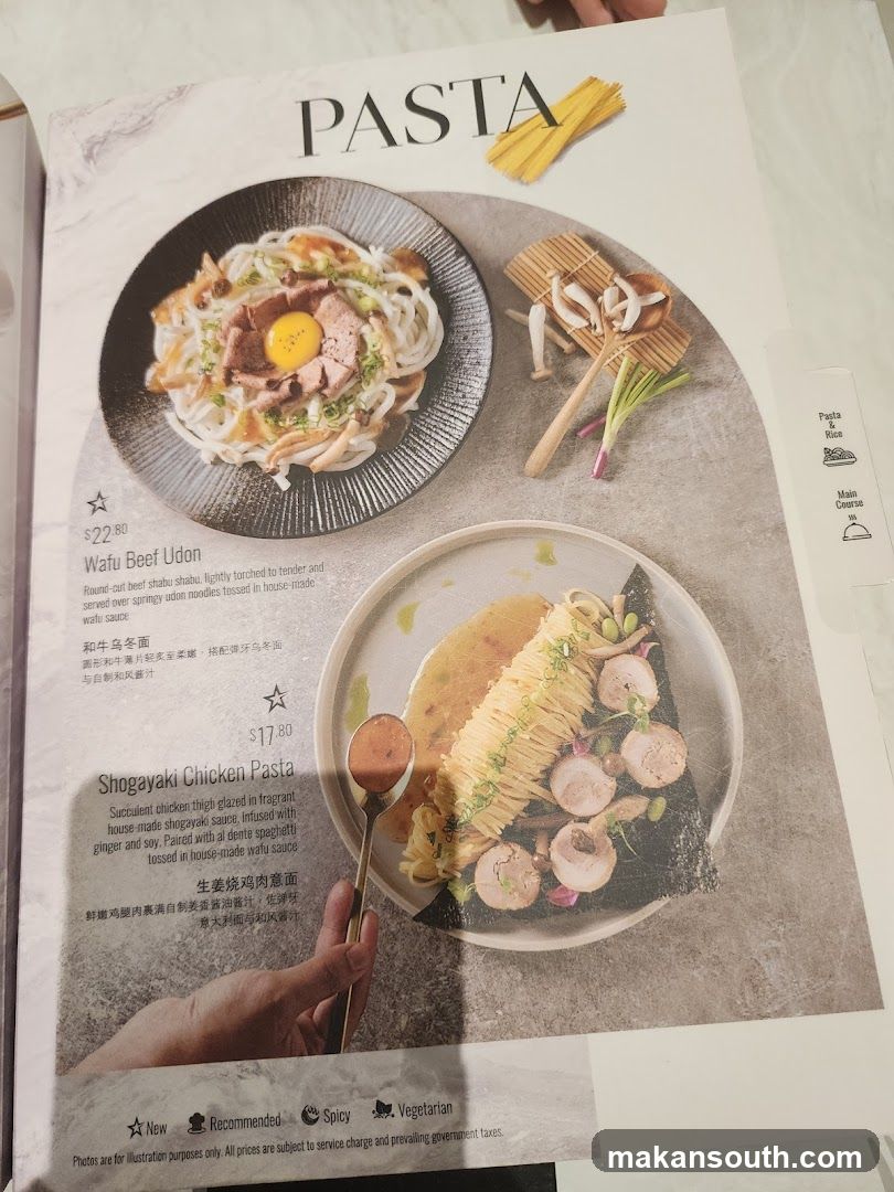 Pasta Menu Page