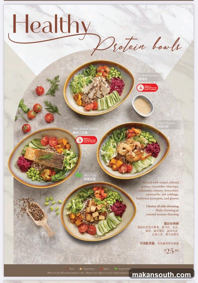 Healthy Protein Bowls Menu