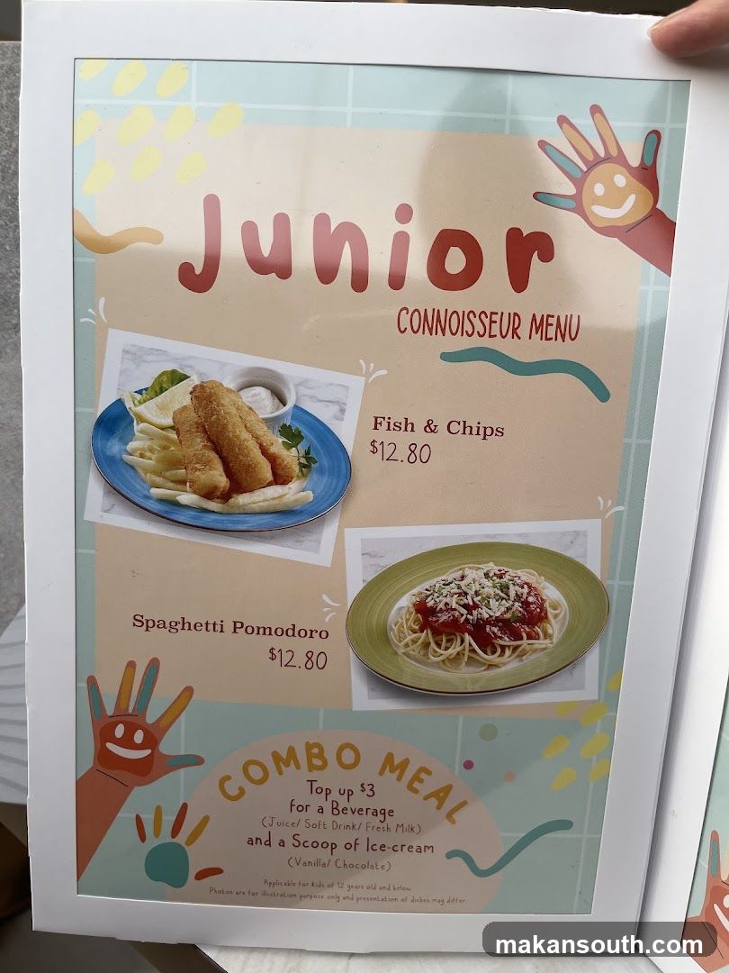 Junior Connoisseur Menu