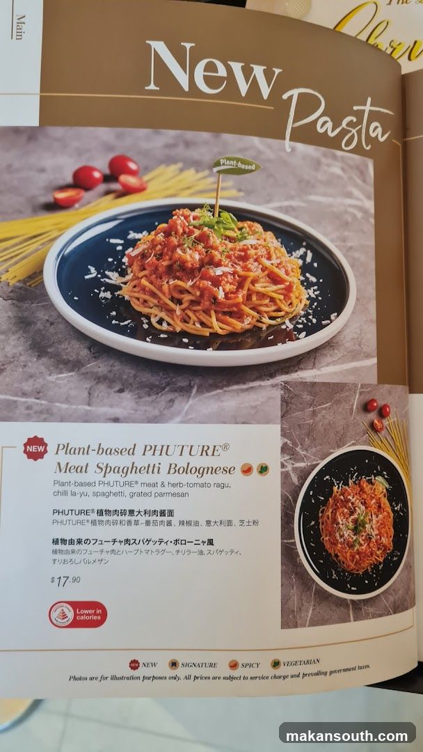 New Pasta Menu Page