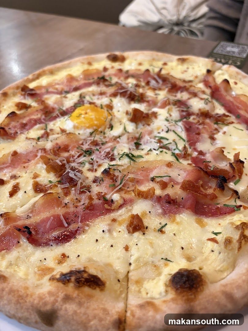 Pizza with Egg and Bacon