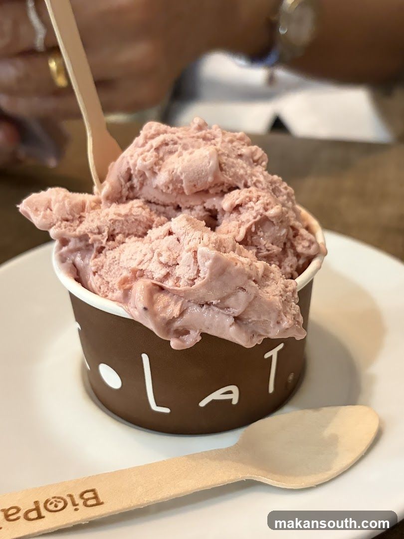 Pink Ice Cream in Cup