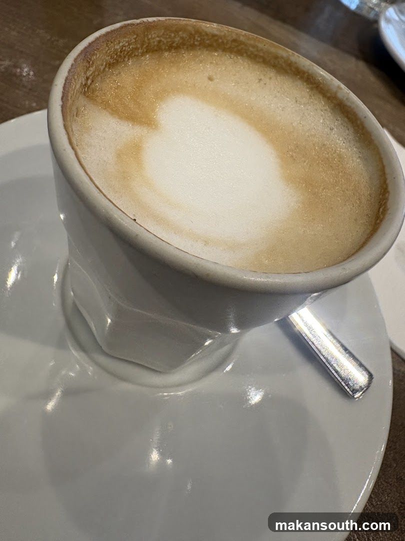 Latte in a white cup