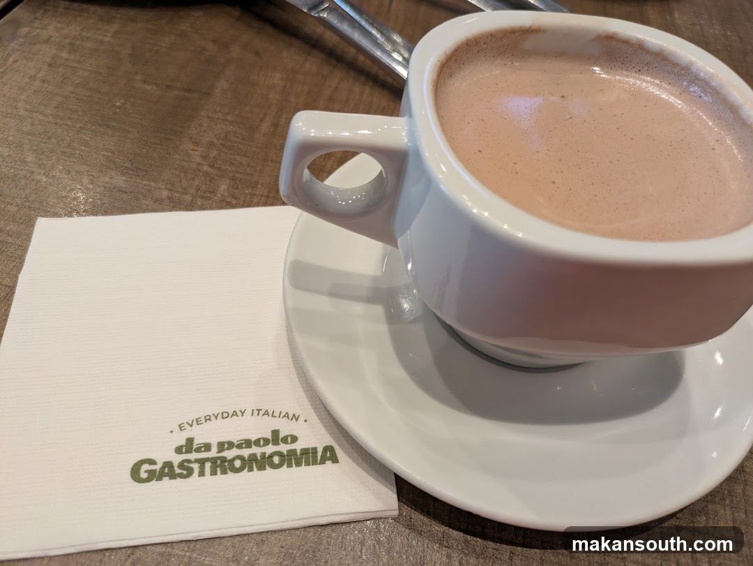 Cup of hot chocolate at Da Paolo
