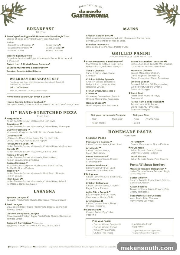 Da Paolo Gastronomia Menu