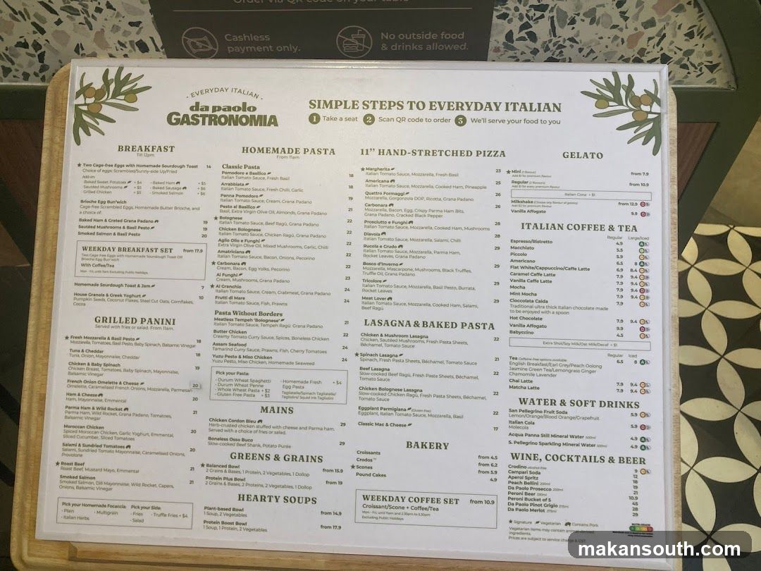 Da Paolo Gastromomia Menu