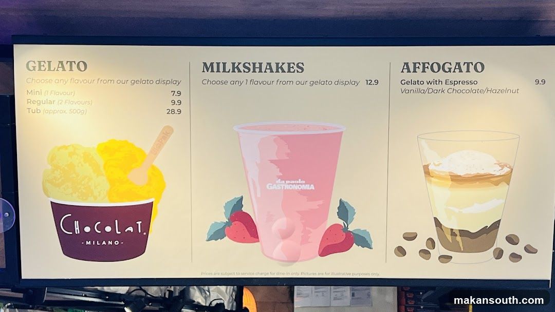 Gelato, Milkshakes & Affogato Menu Board