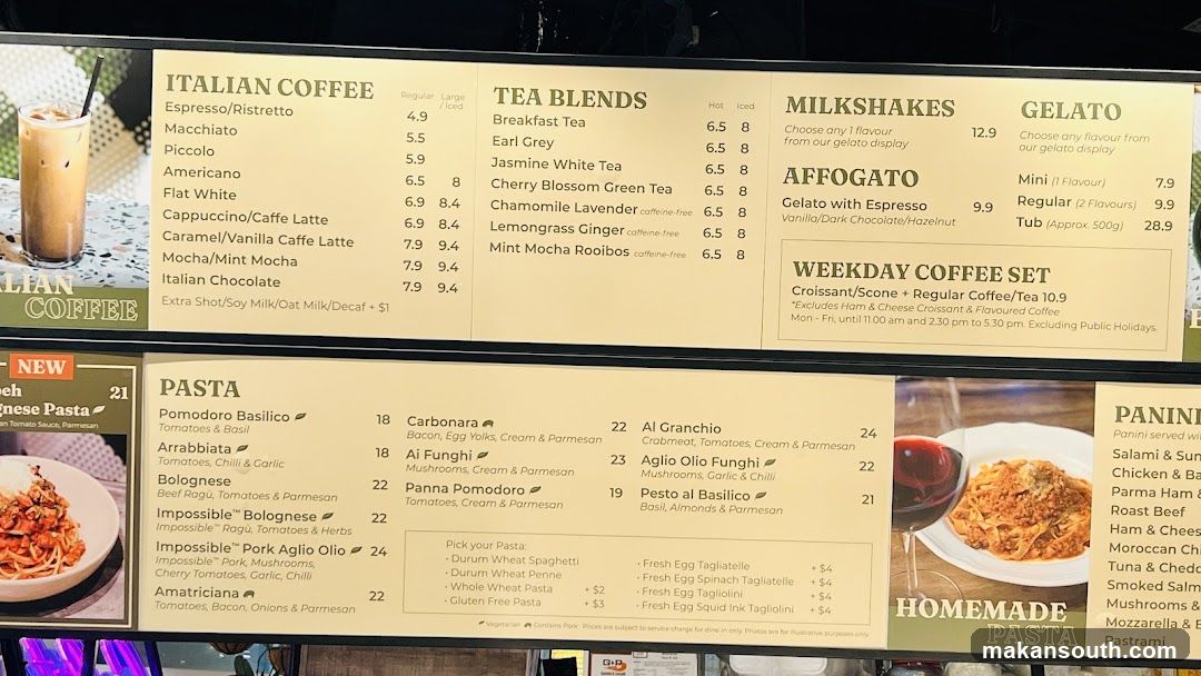 Italian Coffee & Pasta Menu Board