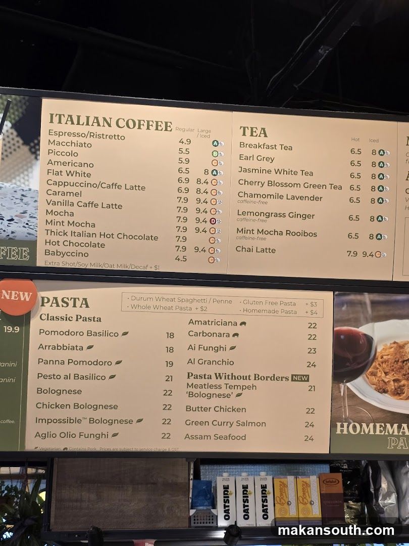 Italian Coffee and Pasta Menu Board