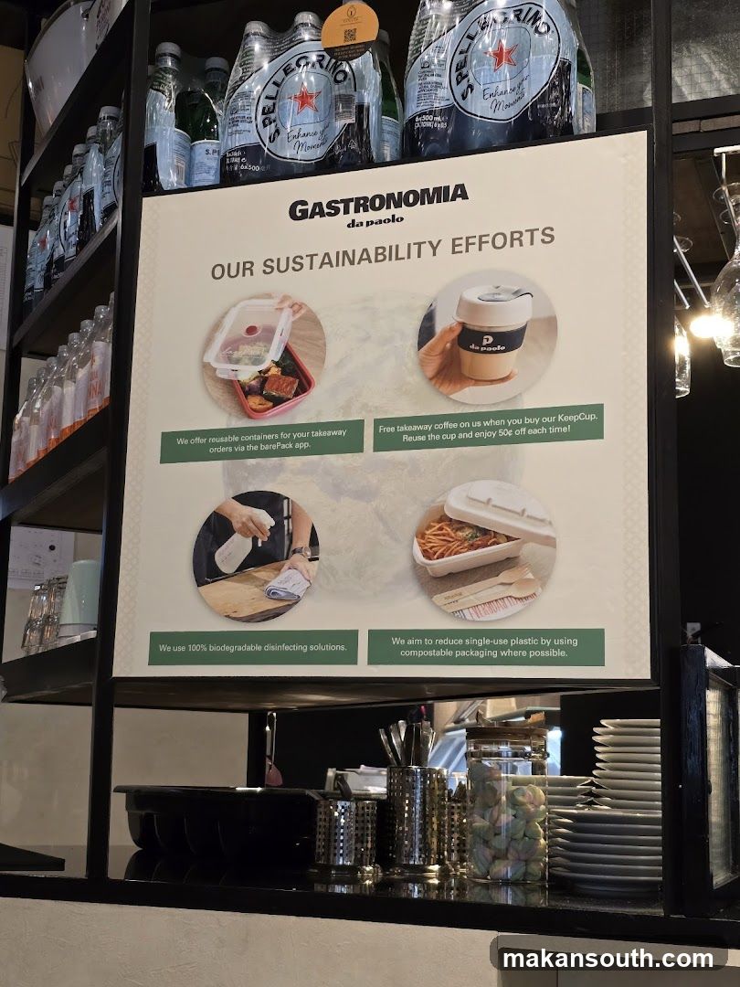 Sustainability Poster at Restaurant