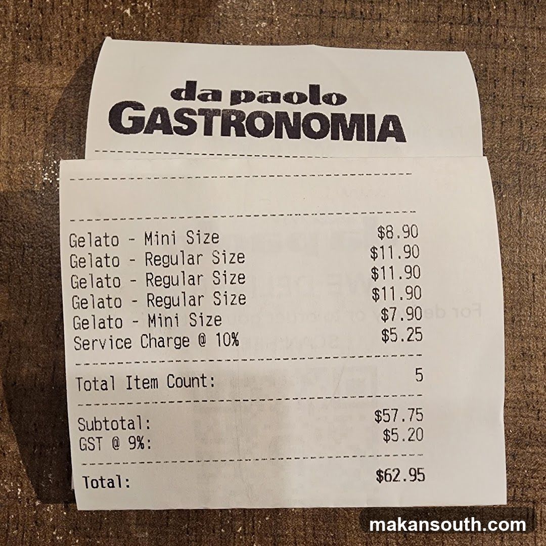 Da Paolo Gastronomia Receipt