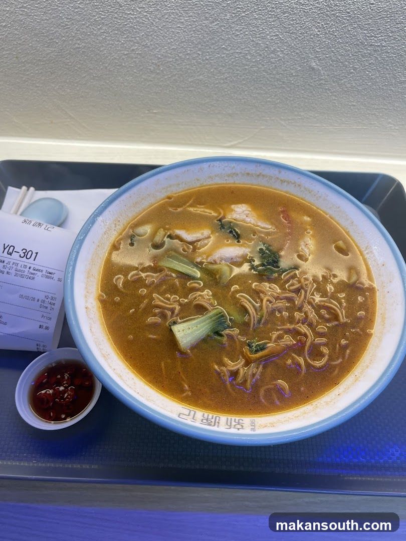 Bowl of Noodle Soup with Chili Oil