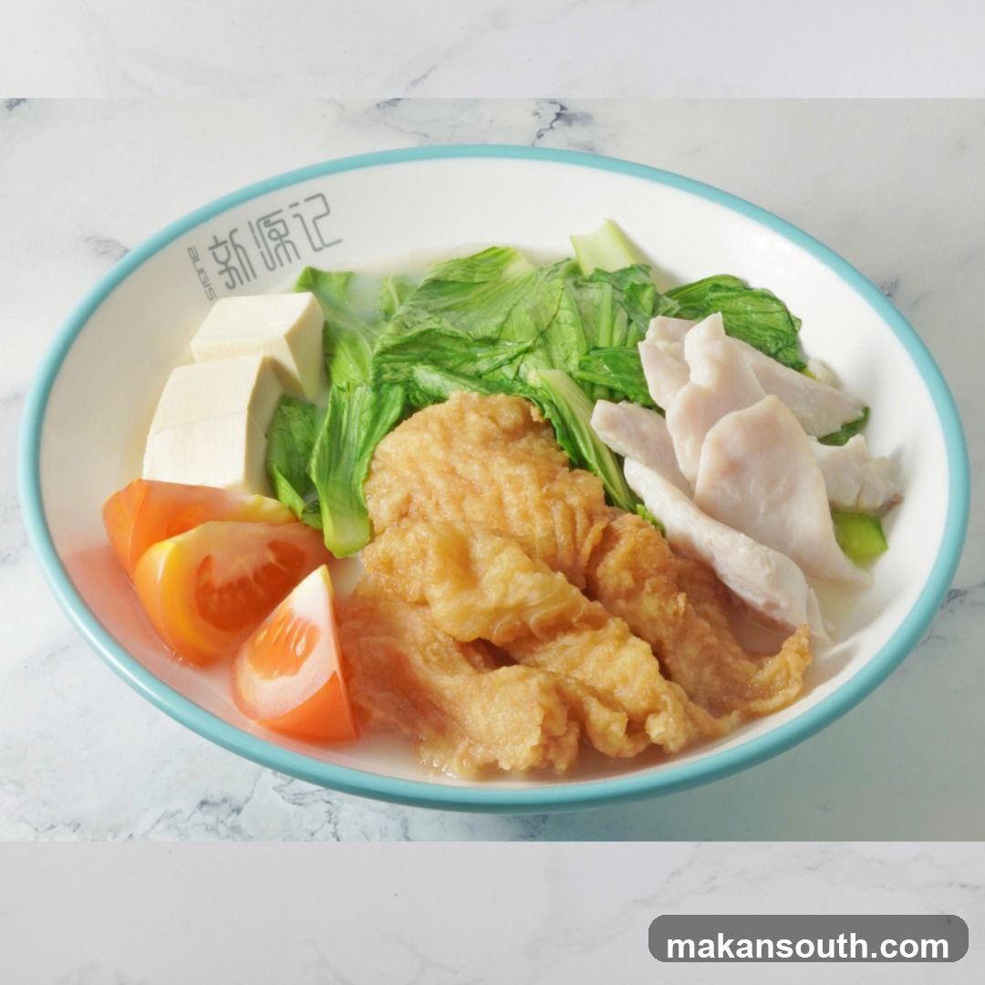 Bowl of Soup with Tofu and Vegetables