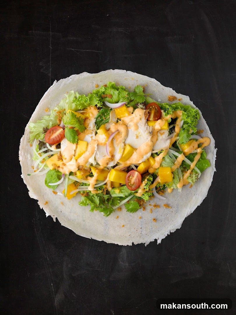 Salad Wrap with Mango and Chicken